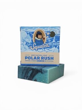 Dr. Squatch Polar Rush Men's Natural Soap - Blue/Green, NEW